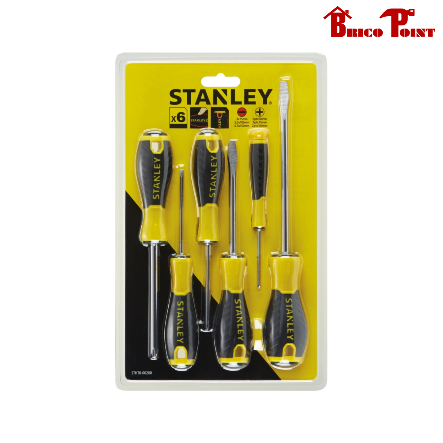 Stanley Set 6 Giraviti Essential Ergonomici in acciaio cromato