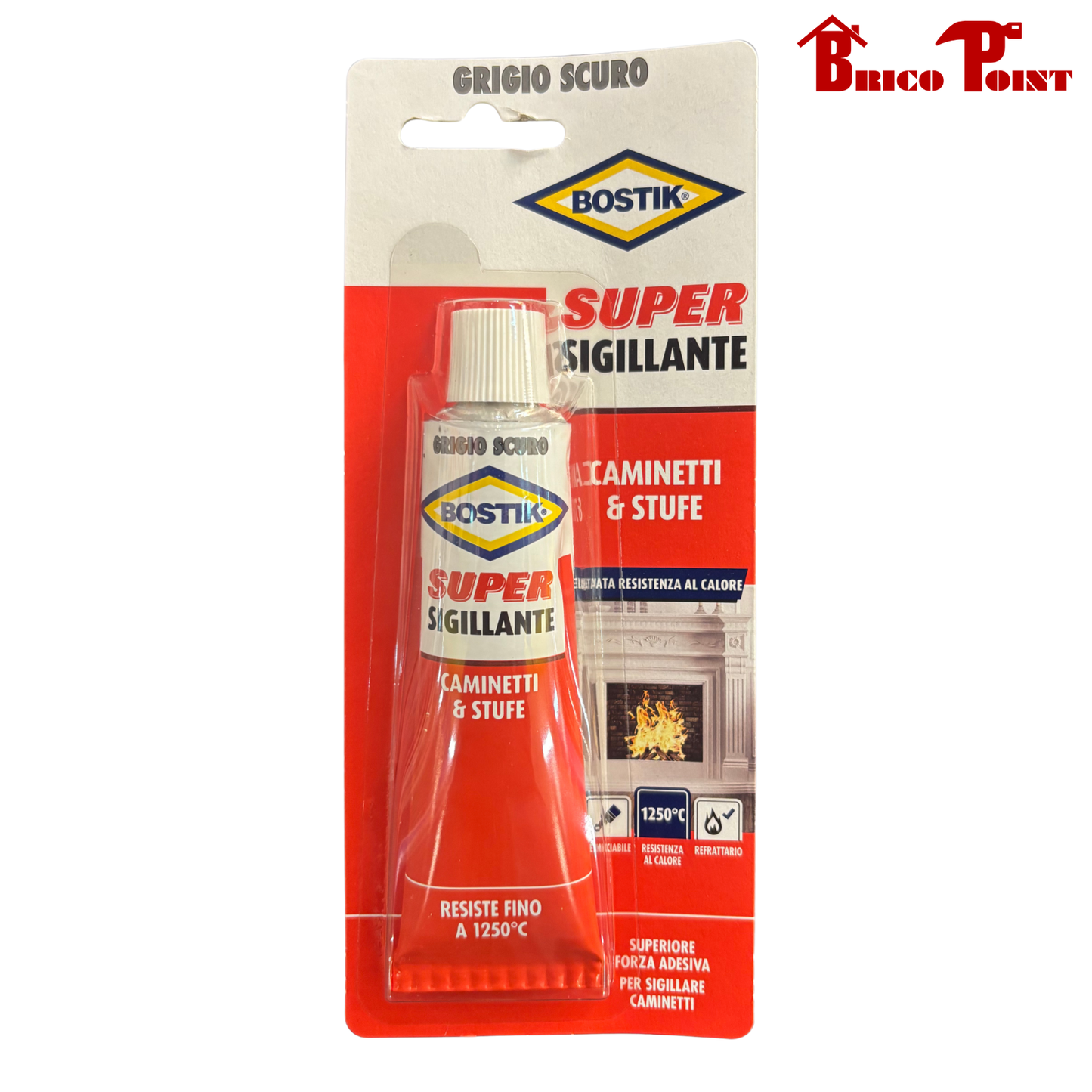 Bostik Super Sigillante Caminetti e Stufe 1250°C Grigio scuro