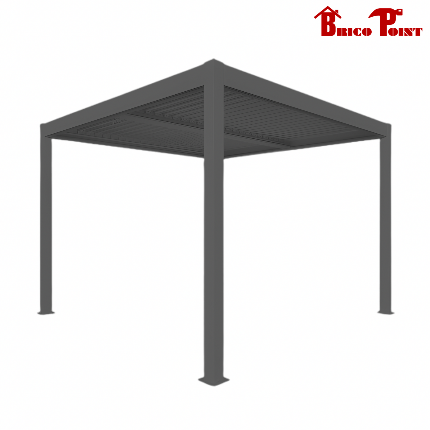 VerdeLook Pergola Grigio Antracite Bioclimatica Atena 100 3 x 3 m x 2,5 h Alluminio Lamelle Orientabili