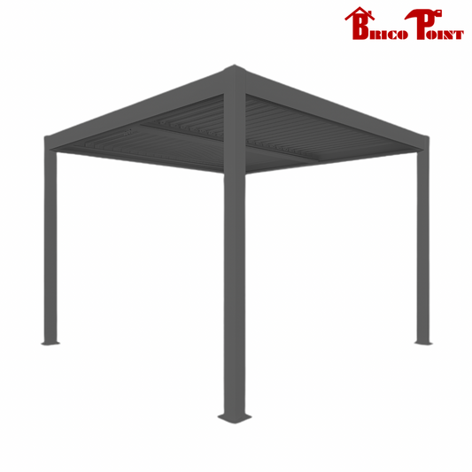 VerdeLook Pergola Grigio Antracite Bioclimatica Atena 100 3 x 3 m x 2,5 h Alluminio Lamelle Orientabili
